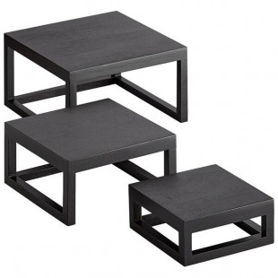 American Metalcraft AWRSP 3-Piece Black Wood Solid Frame Square Riser Set American Metalcraft AWRSP 3-Piece Black Wood Solid Frame Square Riser Set