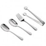 Acopa Edgeworth 6-Piece 18/8 Stainless Steel Extra Heavy Weight Serving Utensils Set