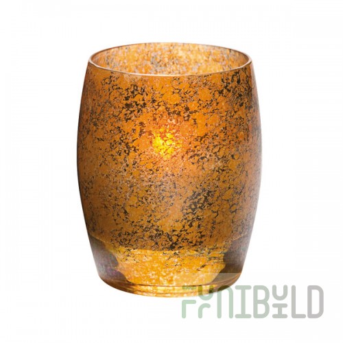 Hollowick 6404AG Contour Antique Gold Glass Votive
