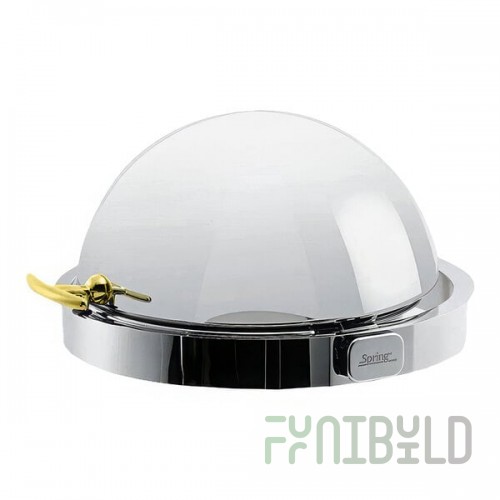 Spring USA Rondo 8 Qt. Built-In Round Chafer with Electric Heating and Gold Accents 2547-6/35 - 110-120V, 500W