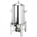 Eastern Tabletop 3148 P2 8 Qt. Round Stainless Steel Roll Top Induction / Traditional Chafer