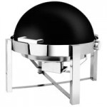 Eastern Tabletop 3148 P2 8 Qt. Round Stainless Steel Roll Top Induction / Traditional Chafer