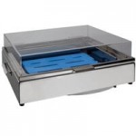 Bon Chef 22000 Magnifico 9.5 Qt. Rectangular Stainless Steel Hinged Top Full Size Induction Chafer with Glass Lid Bon Chef 22000 Magnifico 9.5 Qt. Rectangular Stainless Steel Hinged Top Full Size Induction Chafer with Glass Lid