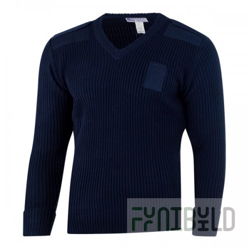 National Patrol by Henry Segal Men's Customizable Navy Commando Acrylic Long Sleeve Sweater - L