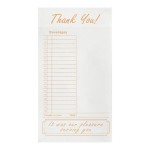 Choice 1 Part Tan and White Guest Check with Note Space, Beverage Lines, and Bottom Guest Receipt - 500/Pack