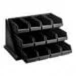 Cambro 12RS12110 Versa Black Self Serve 3-Tier Condiment Stand with 12