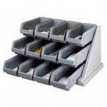 Cambro 12RS12110 Versa Black Self Serve 3-Tier Condiment Stand with 12