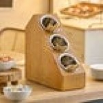 Cal-Mil 3423-3-99 Madera 3-Cylinder Slanted Flatware / Condiment Display
