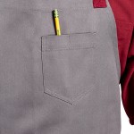 Uncommon Chef 3104 Slate Gray Customizable Poly-Cotton Rebel Bib Apron with Burgundy Webbing and 3 Pockets - 34