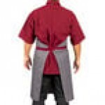 Uncommon Chef 3104 Slate Gray Customizable Poly-Cotton Rebel Bib Apron with Burgundy Webbing and 3 Pockets - 34