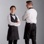 Choice White Waist Apron with Black Webbing and 3 Pockets - 12