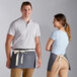 Choice White Waist Apron with Black Webbing and 3 Pockets - 12