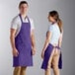 Choice Bright Purple Poly-Cotton Standard Bib Apron with 2 Pockets - 34 Choice Bright Purple Poly-Cotton Standard Bib Apron with 2 Pockets - 34