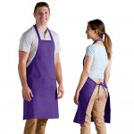 Choice Bright Purple Poly-Cotton Standard Bib Apron with 2 Pockets - 34 Choice Bright Purple Poly-Cotton Standard Bib Apron with 2 Pockets - 34