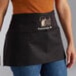 Choice Black Customizable Poly-Cotton Standard Waist Apron with 3 Pockets - 12 Choice Black Customizable Poly-Cotton Standard Waist Apron with 3 Pockets - 12