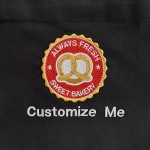 Choice Black Customizable Poly-Cotton Standard Waist Apron with 3 Pockets - 12 Choice Black Customizable Poly-Cotton Standard Waist Apron with 3 Pockets - 12