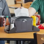 OneUp by Choice Smoke Black Tabletop Interfold Napkin Dispenser with Condiment Caddy