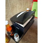 OneUp by Choice Smoke Black Tabletop Interfold Napkin Dispenser with Condiment Caddy