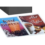 ServSense Black 3-Section Countertop Cup / Lid Organizer with Coffee Decals - 4 11/16