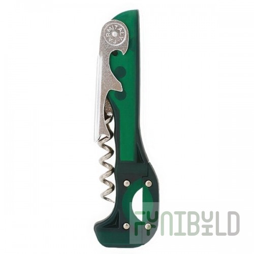 Franmara 2031-14 Boomerang Customizable Two-Step Waiter's Corkscrew with Translucent Green Handle