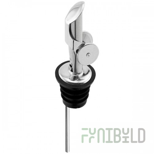 Franmara Stainless Steel Jet Bar Pourer with Weighted Flap Spout Lid and Vent Tube 7988 BU - 12/Pack
