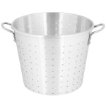 Town 38015 60 Qt. Tapered Aluminum Vegetable Colander with Handles
