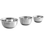 Choice Standard Stainless Steel Mixing Bowl Set with Silicone Bottom - 3/Set