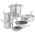 Vollrath 3820 Deluxe 6 Piece Induction Ready Stainless Steel Optio Cookware Set with 2.75 Qt., 4 Qt. Sauce Pans, and 9.5 Vollrath 3820 Deluxe 6 Piece Induction Ready Stainless Steel Optio Cookware Set with 2.75 Qt., 4 Qt. Sauce Pans, and 9.5