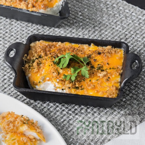 Lodge HMS14RC 14 oz. Pre-Seasoned Heat-Treated Mini Cast Iron Rectangular Casserole Dish