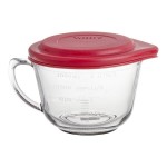 Anchor Hocking 2 Qt. Glass Measuring Cup / Batter Bowl with Red Lid 91557L20 - 4/Case