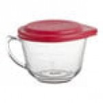Anchor Hocking 2 Qt. Glass Measuring Cup / Batter Bowl with Red Lid 91557L20 - 4/Case