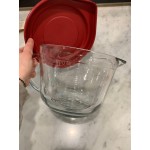 Anchor Hocking 2 Qt. Glass Measuring Cup / Batter Bowl with Red Lid 91557L20 - 4/Case