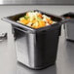 Vollrath 9066420 Super Pan® 1/6 Size Black High Heat Plastic Food Pan - 6