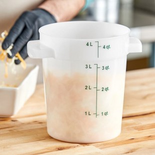 Carlisle 4 Qt. White Round Polyethylene Food Storage Container