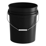 BWAY 5 Gallon Black 90 Mil Thickness Round Pail with Metal Handle - 10/Case