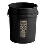 BWAY 5 Gallon Black 90 Mil Thickness Round Pail with Metal Handle - 10/Case