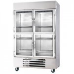 Beverage-Air HBR27HC-1-HG 1 Section Glass Half Door Bottom-Mounted Reach-In Refrigerator with LED Lighting - 27 Cu. Ft.