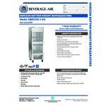 Beverage-Air HBR27HC-1-HG 1 Section Glass Half Door Bottom-Mounted Reach-In Refrigerator with LED Lighting - 27 Cu. Ft.