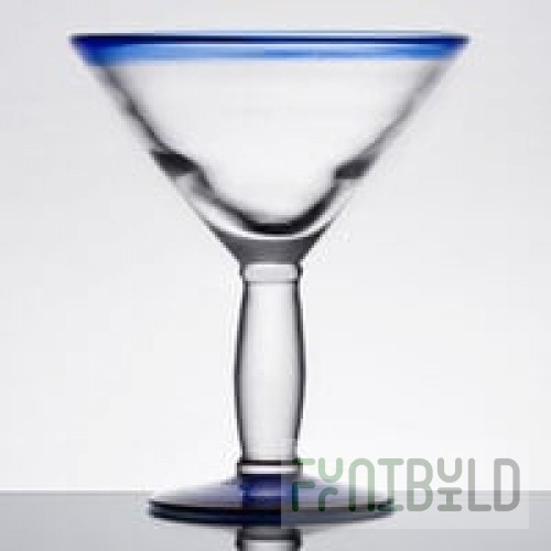 Libbey 92305 Aruba 10 oz. Customizable Martini Glass with Cobalt Blue Rim and Base - 12/Case