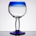 Libbey 92305 Aruba 10 oz. Customizable Martini Glass with Cobalt Blue Rim and Base - 12/Case