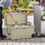 CaterGator CG100TANW Tan 110 Qt. Mobile Rotomolded Outdoor Cooler / Ice Chest CaterGator CG100TANW Tan 110 Qt. Mobile Rotomolded Outdoor Cooler / Ice Chest