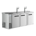 Avantco UDD-4-CT-S Stainless Steel Kegerator / Beer Dispenser with (2) Double Tap Tower and Club Top - (3) 1/2 Keg Capacity