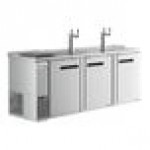 Avantco UDD-4-CT-S Stainless Steel Kegerator / Beer Dispenser with (2) Double Tap Tower and Club Top - (3) 1/2 Keg Capacity