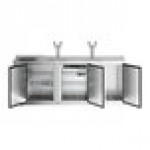 Avantco UDD-4-CT-S Stainless Steel Kegerator / Beer Dispenser with (2) Double Tap Tower and Club Top - (3) 1/2 Keg Capacity