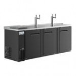 Avantco UDD-4-CT-S Stainless Steel Kegerator / Beer Dispenser with (2) Double Tap Tower and Club Top - (3) 1/2 Keg Capacity