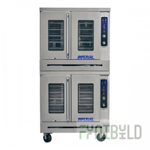 Imperial Range PCVG-2 Pro Series Double-Deck Two-Door Natural Gas Convection Oven with Two-Speed Motor - 140,000 BTU