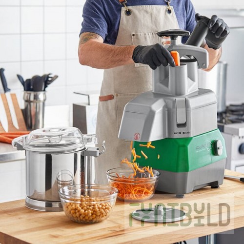 AvaMix Revolution CFBB5342D Combination Food Processor with 5 Qt. Stainless Steel Bowl, Continuous Feed, and 2 Discs - 1 hp