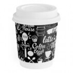 Choice 8 oz. Smooth Double Wall White Paper Hot Cup and Lid - 100/Case Choice 8 oz. Smooth Double Wall White Paper Hot Cup and Lid - 100/Case