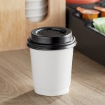 Choice 8 oz. Smooth Double Wall White Paper Hot Cup and Lid - 100/Case Choice 8 oz. Smooth Double Wall White Paper Hot Cup and Lid - 100/Case
