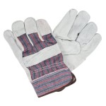 Cordova Striped Canvas Work Gloves with Shoulder Split Leather Palm Coating and 2 1/2